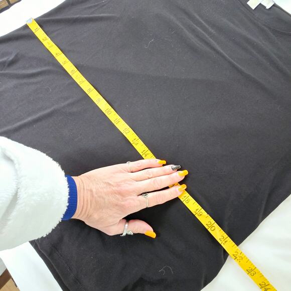 🎄 Michael Kors EUC Embellished sleeves stretchy clear gem top XL black - Picture 13 of 16